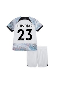 Liverpool Luis Diaz #23 Babyklær Borte Fotballdrakt til barn 2022-23 Korte ermer (+ Korte bukser)
